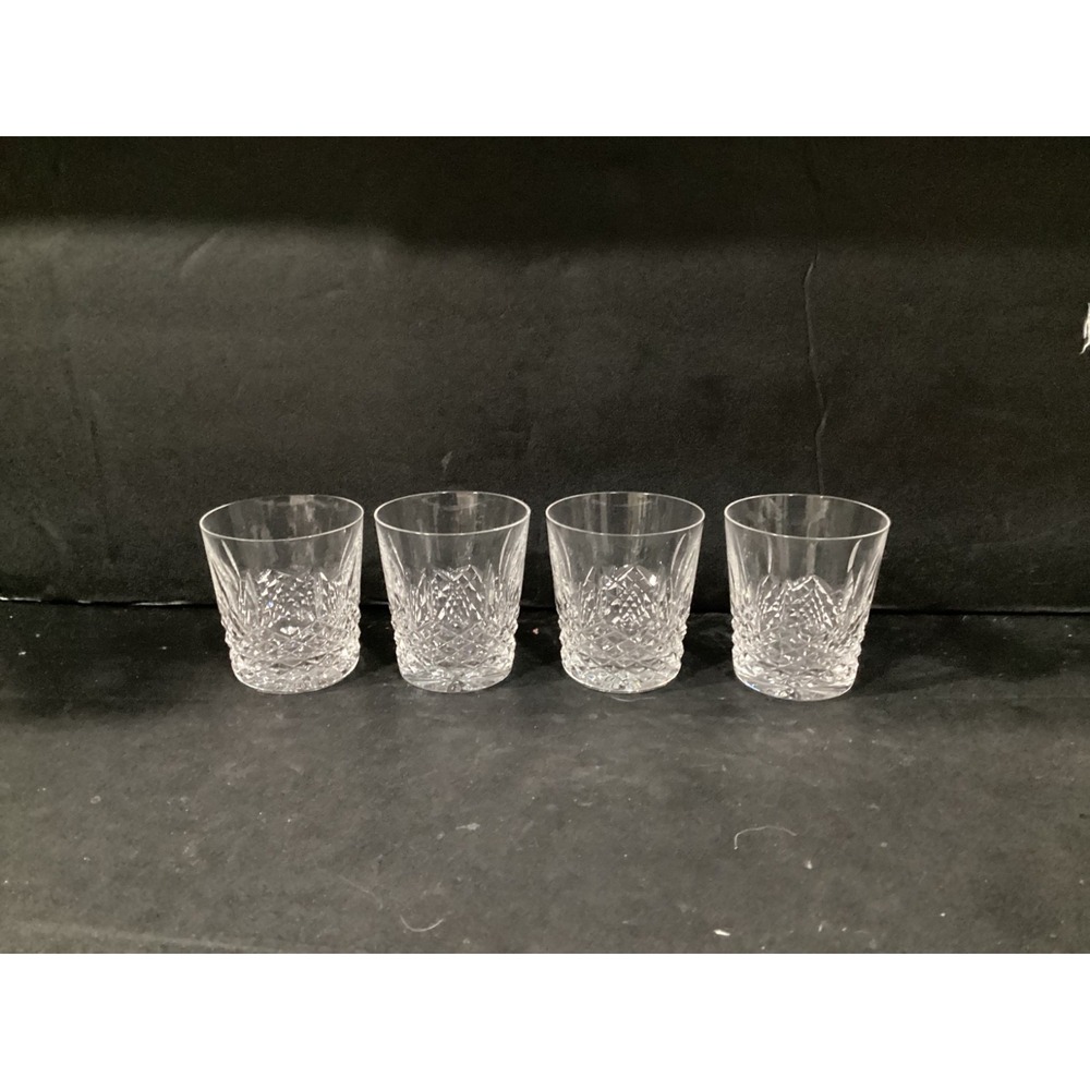 SET OF 4 WATERFORD CRYSTAL KENMORE OLD FASHION WHISKEY LOWBALL GLASSES
